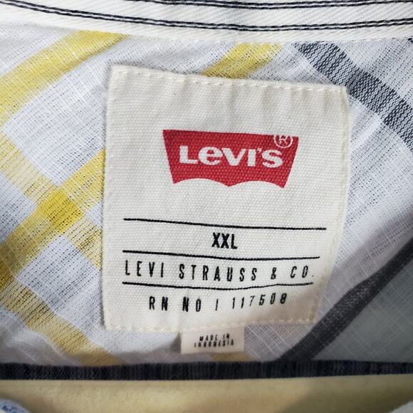 Levi's Mens Garland Short Sleeve Woven Plaid Button Up Shirt Size XXL - Picture 3 of 5